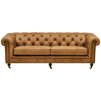 Диван Chesterfield Cinnamon Leather Sofa из винтажной кожи Корица в Казани | Loft Concept 