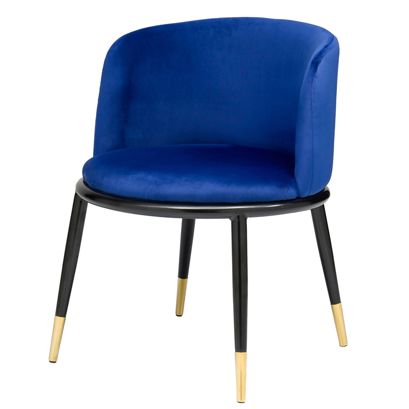 Стул Dining Chair Foucault Blue Синий Черный Золотой в Казани | Loft Concept 