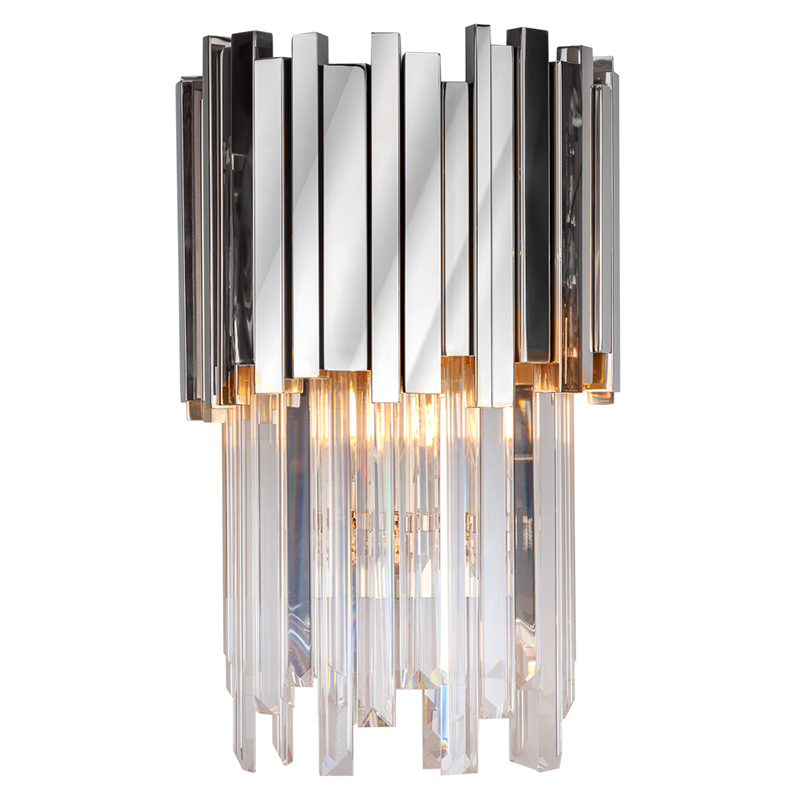 Бра Luxxu Modern Cascade Wall Lamp Silver 40 Прозрачное Стекло Серебряный в Казани | Loft Concept 