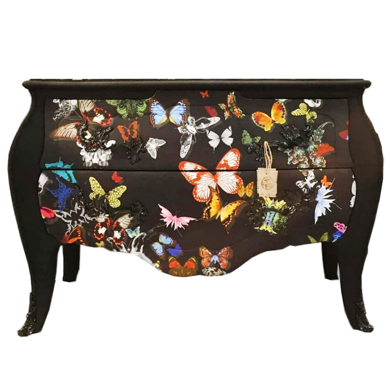 Комод Бабочки Chest of Drawers Night Butterflies Черный Мульти в Казани | Loft Concept 