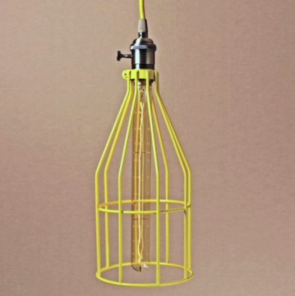 Подвесной светильник Wire Cage Pendant Twix Yellow Желтый в Казани | Loft Concept 