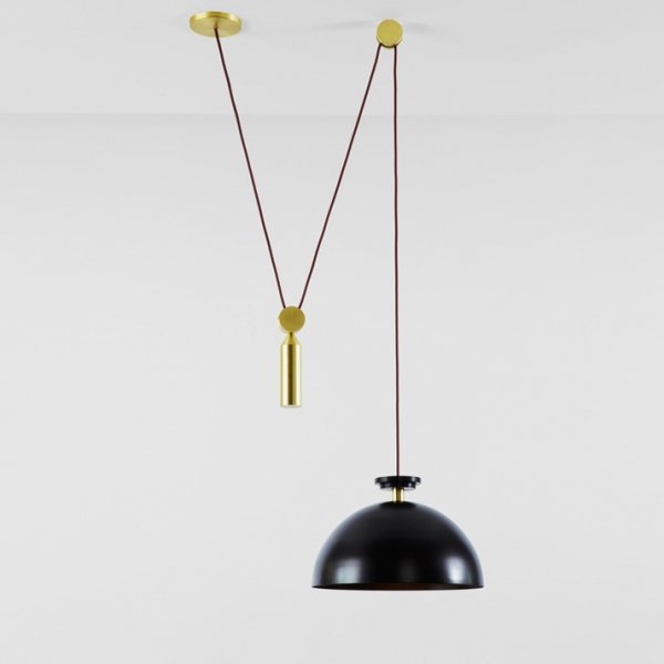 Подвесной светильник Shape up Pendant Hemisphere Black Латунь Черный в Казани | Loft Concept 