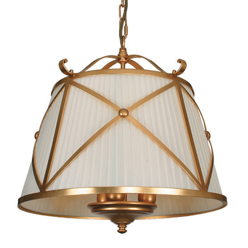 Люстра абажур Provence Lampshade Light Gold Chandelier Бежевый Золотой в Казани | Loft Concept 