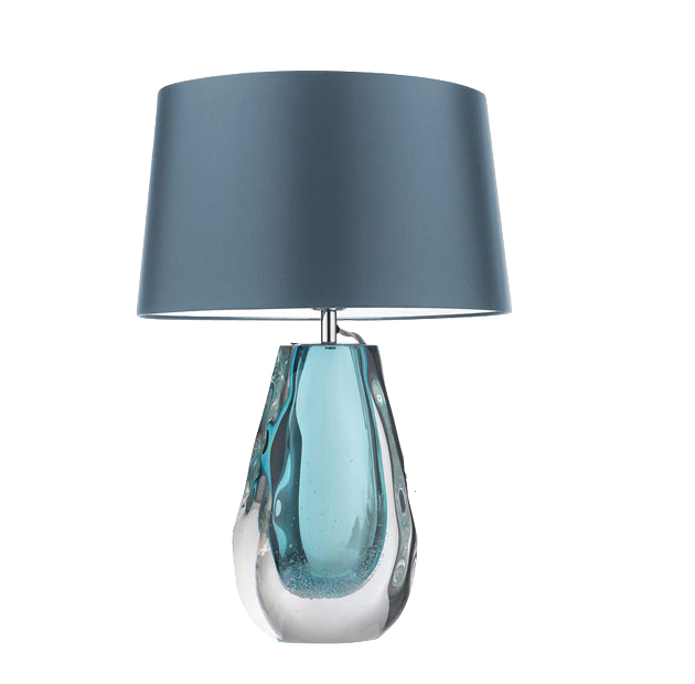 Настольная лампа Anya Peacock Table Lamp Хром Прозрачный Голубой в Казани | Loft Concept 