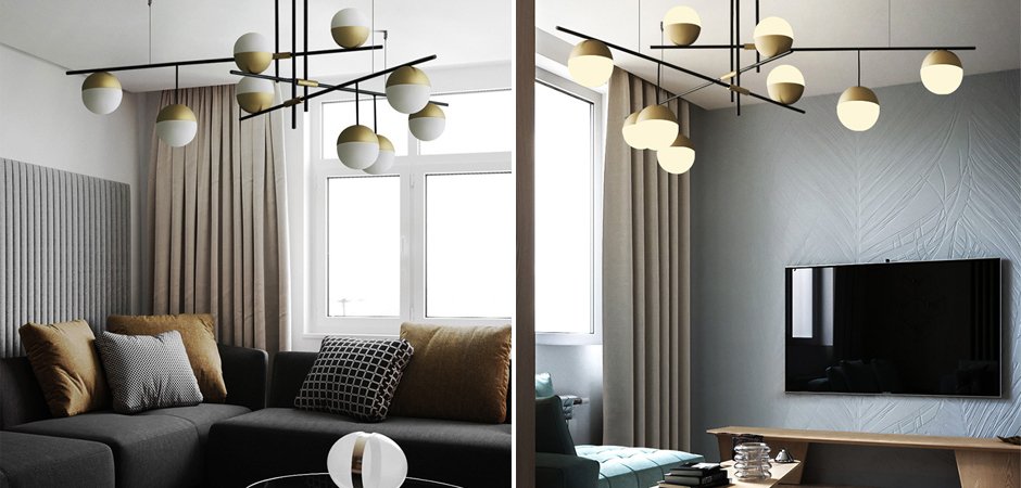 Люстра Balls white & brass 9 Люстра Balls white & brass 9 - Loft-Concept в Казани