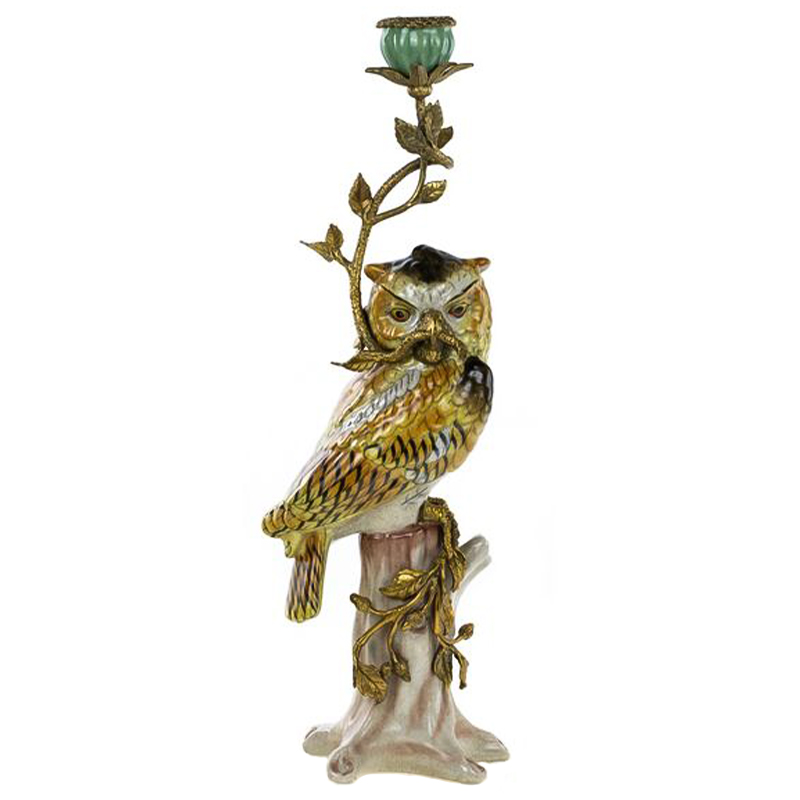 Подсвечник Owl Bronze Branch Candlestick Бронза Желтый Коричневый в Казани | Loft Concept 