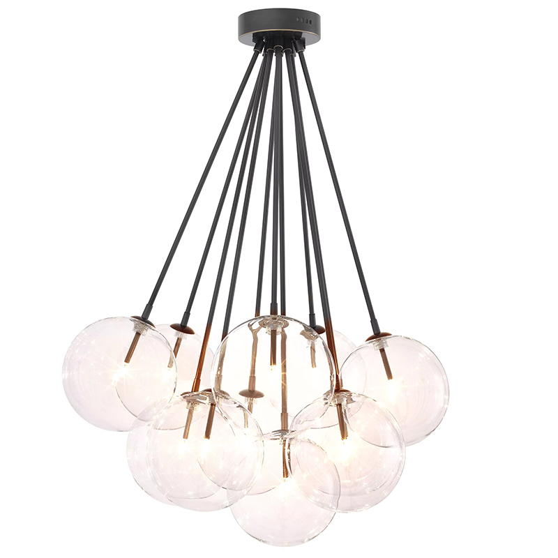 Люстра Eichholtz Ceiling Lamp Molecule Bronze Прозрачное Стекло Темная бронза в Казани | Loft Concept 