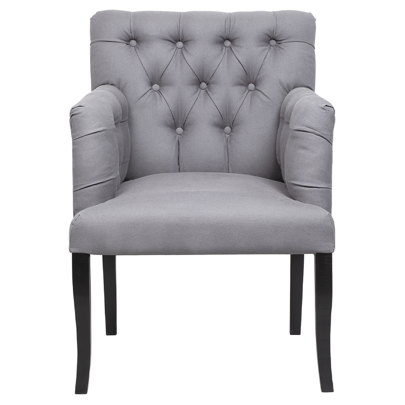 Кресло Addison Chic Armchair grey flax Серый Черный в Казани | Loft Concept 