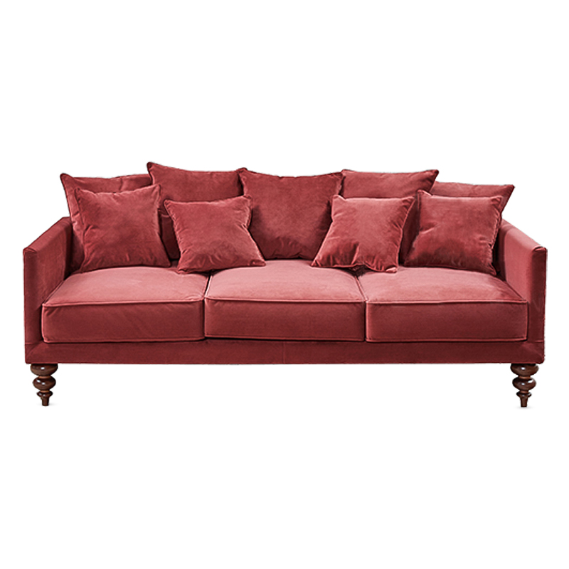 Диван Graceful Details Sofa Crimson Коричневый Малиновый (Crimson) в Казани | Loft Concept 