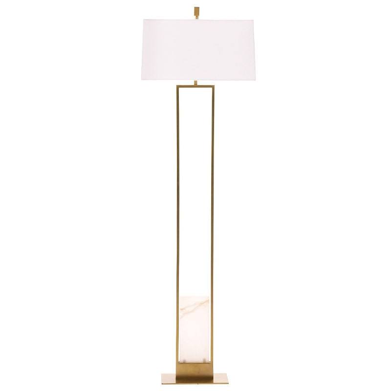 Торшер Arteriors MARKHAM FLOOR LAMP Brass Латунь Белый в Казани | Loft Concept 