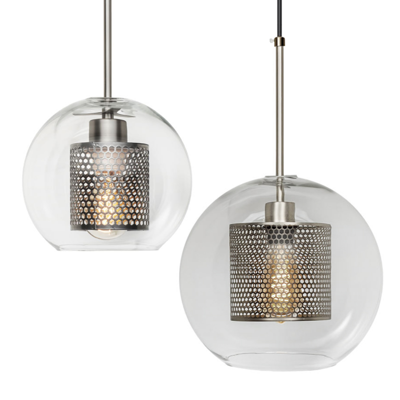 Perforated Vessel Pendant Lamp Nickel Ball Никель Прозрачное Стекло в Казани | Loft Concept 