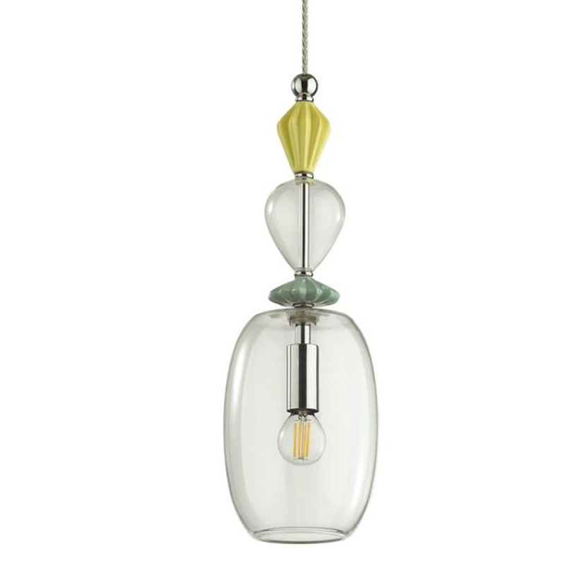 Подвесной светильник Iris Glas hanging lamp candy B chrome Прозрачное Стекло Прозрачный желтый Голубой Хром Прозрачный зеленый в Казани | Loft Concept 