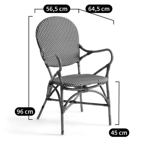 Кресло плетеное из ротанга Ronald Black White Rattan Chair в Казани