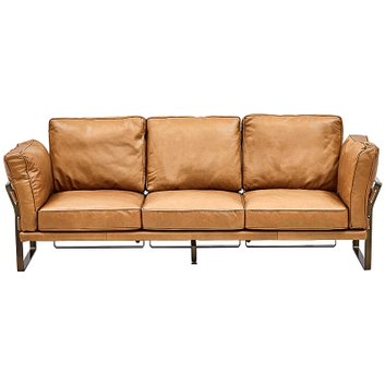 Диван кожаный Didier Beige Leather Sofa Бежевый в Казани | Loft Concept 