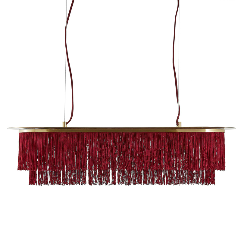 Люстра Houtique Linear Chandelier Burgundy Бургундский красный Латунь в Казани | Loft Concept 