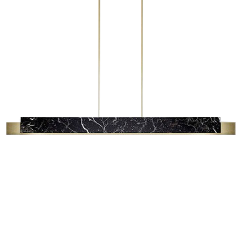 Люстра Leonce Marble Linear Chandelier Brass Черный Мрамор Nero Латунь в Казани | Loft Concept 