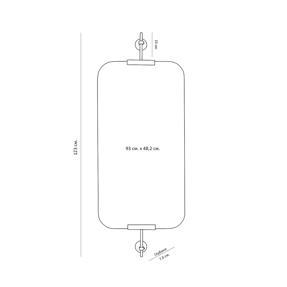 Зеркало прямоугольное с верхним и нижним креплениями Reach of Light в Казани