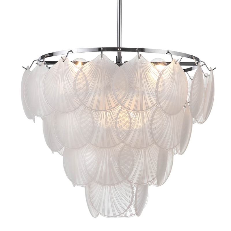 Люстра Glass Shells Suspension Chandelier Белый Хром в Казани | Loft Concept 