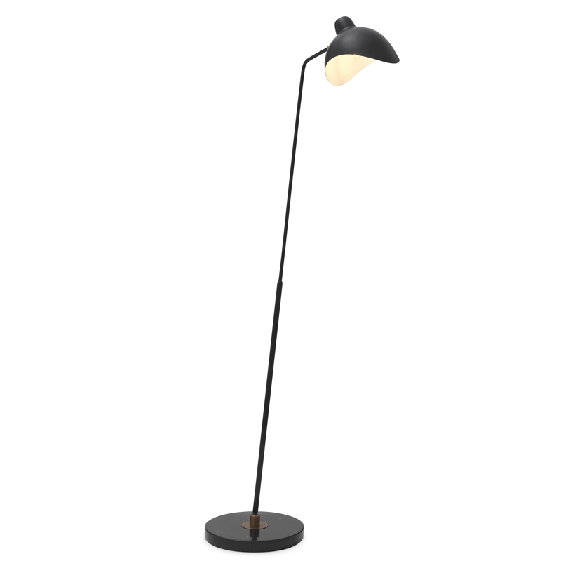 Торшер Eichholtz Floor Lamp Asta Черный Черный Мрамор Nero Латунь Античная полированная в Казани | Loft Concept 