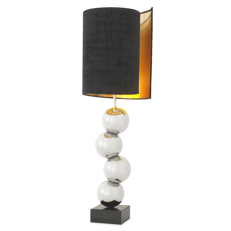 Настольная лампа Eichholtz Table Lamp Aerion Nickel Черный Никель Черный Мрамор Nero в Казани | Loft Concept 