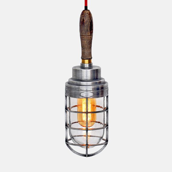 Ручной светильник Steampunk Cage Glass Edison Hanging Lamp  в Казани | Loft Concept 