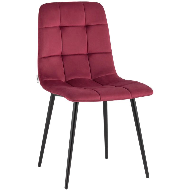 Стул NANCY Chair Малиновый Велюр Малиновый (Crimson) Черный в Казани | Loft Concept 