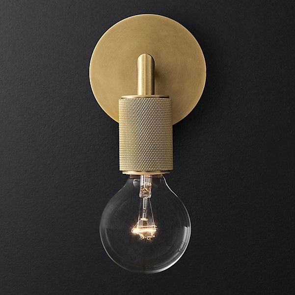 Бра RH Utilitaire Single Sconce Brass Латунь в Казани | Loft Concept 