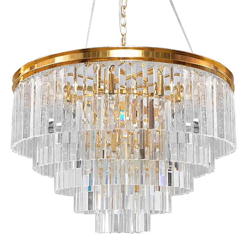 Люстра RH Odeon Chandelier Five Gold 80 Прозрачное Стекло Золотой в Казани | Loft Concept 