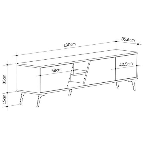 ТВ-тумба с 3-мя дверцами и полками Grey Albe TV Stand в Казани