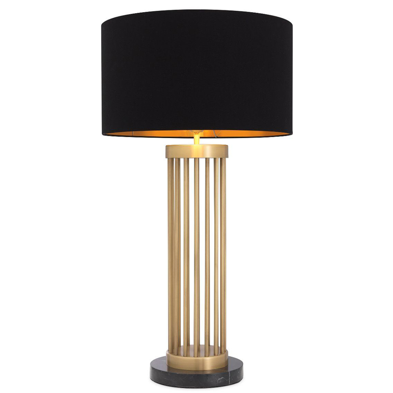 Настольная лампа Eichholtz Table Lamp Condo Черный Латунь Античная полированная Черный Мрамор Nero в Казани | Loft Concept 