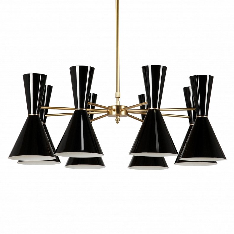 Люстра CAIRO Chandelier 8 Arm black Черный Латунь в Казани | Loft Concept 