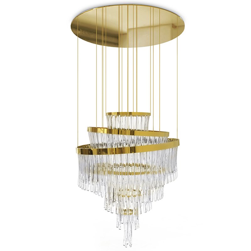 Люстра Luxxu Babel Chandelier Глянцевое золото Прозрачное Стекло в Казани | Loft Concept 