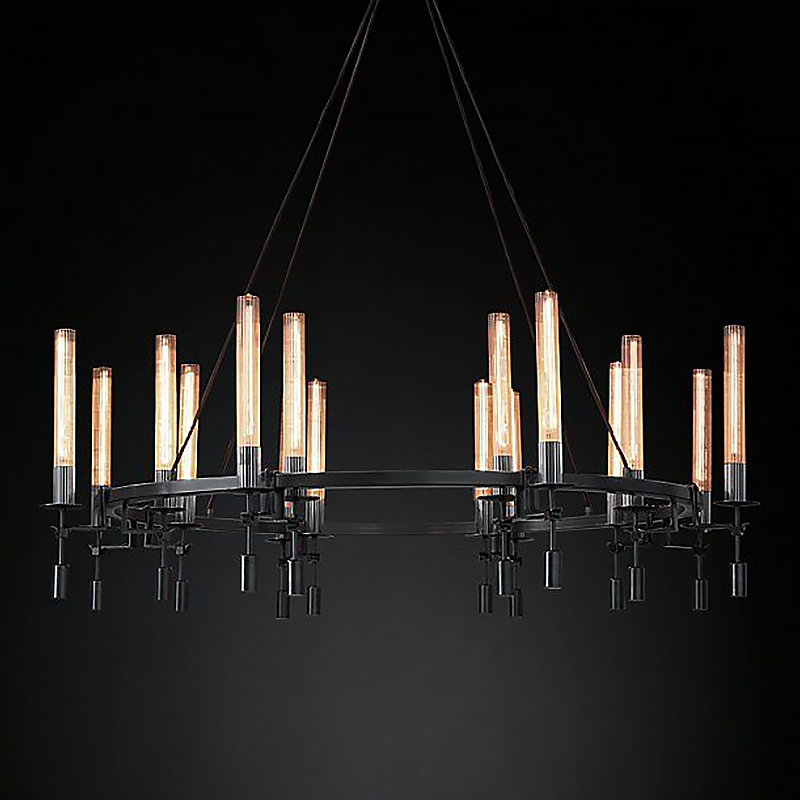 Люстра Restoration Hardware Fontanelle Chandelier black Черный Прозрачный в Казани | Loft Concept 