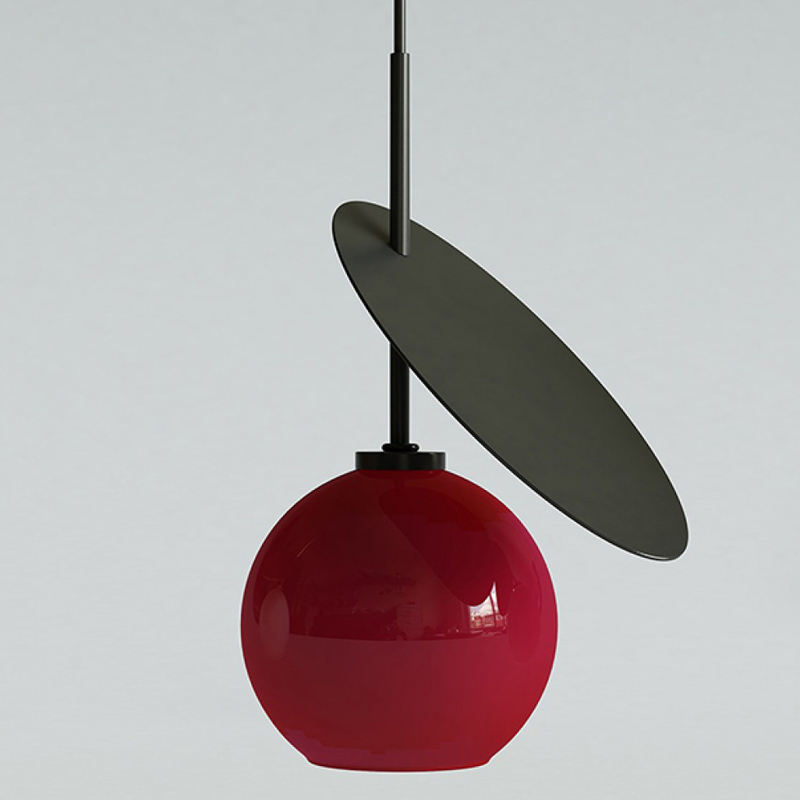 Подвесной светильник Cherry Pendant One Red Черный Красный в Казани | Loft Concept 