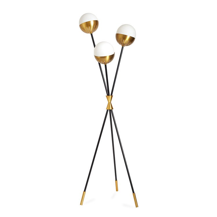 Торшер Caracas Tripod Floor Lamp Черный Белый Латунь в Казани | Loft Concept 