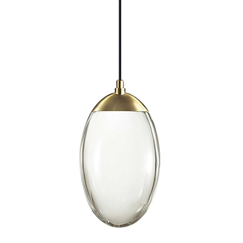 Подвесной светильник с плафоном в форме капли Crystal Transparent Drop Прозрачное Стекло Бронза в Казани | Loft Concept 