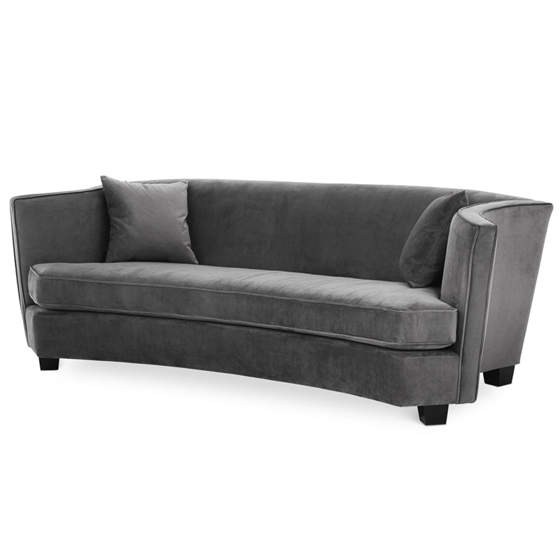 Диван Eichholtz Sofa Jiulietta Grey 3 Серый Черный в Казани | Loft Concept 