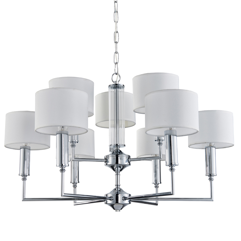 Люстра Laurent Chandelier white 71 Хром Белый Прозрачный в Казани | Loft Concept 