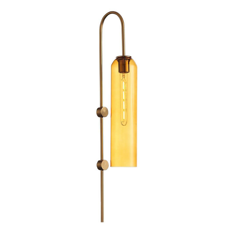 Бра ARTICOLO float Wall Sconce Amber Янтарный Латунь в Казани | Loft Concept 