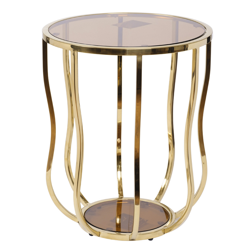 Приставной стол Fedric Side Table gold Глянцевое золото в Казани | Loft Concept 