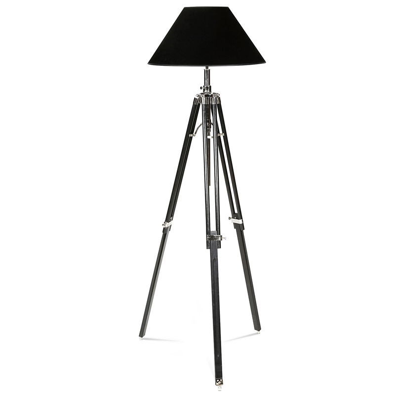 Торшер Eichholtz Floor Lamp Telescope nickel & black Черный Никель в Казани | Loft Concept 