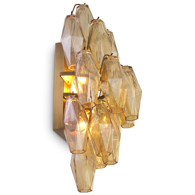 Бра Eichholtz Wall Lamp Benini Amber Латунь Янтарный в Казани | Loft Concept 