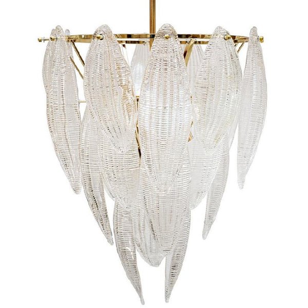 Textured glass Chandelier Глянцевое золото Прозрачный (Transparent) в Казани | Loft Concept 