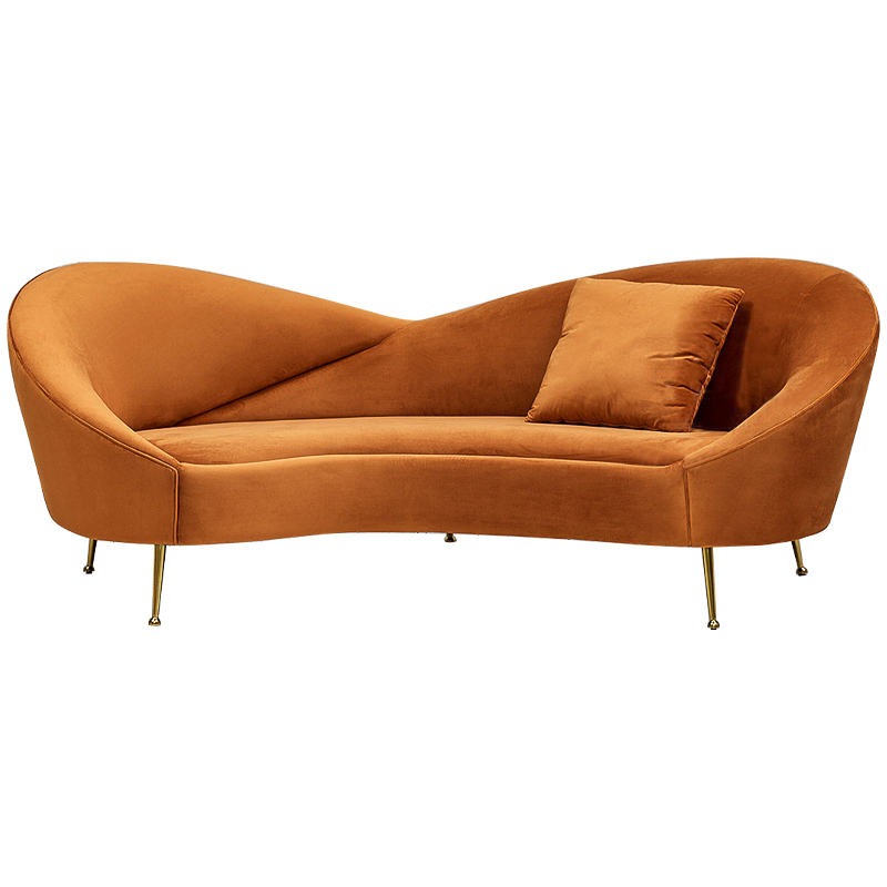 Диван Prudence Orange Sofa Оранжевый Золотой в Казани | Loft Concept 