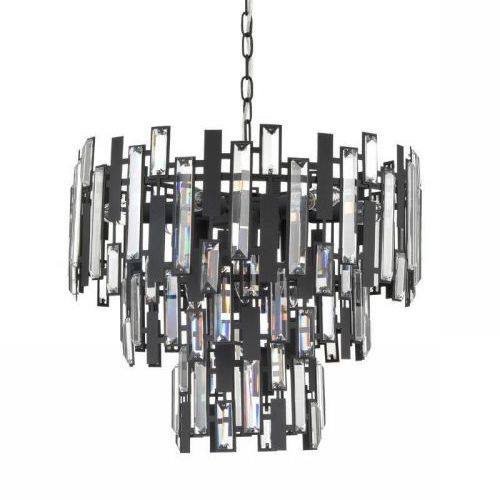 Люстра Darkness Chandelier three cascades Черный Прозрачный в Казани | Loft Concept 