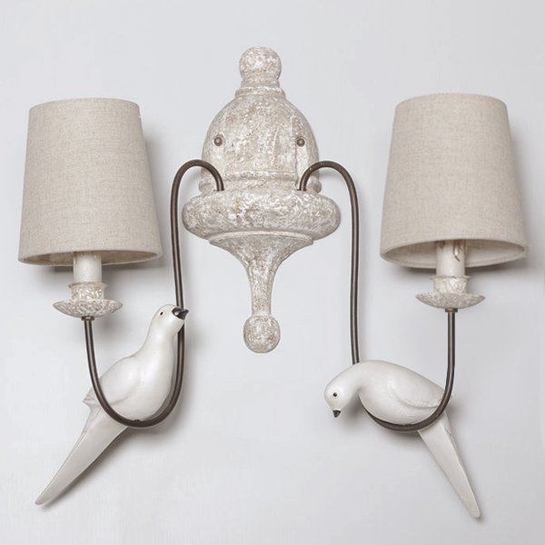 Бра Norman Bird Wall Lamp double ivory ( слоновая кость ) в Казани | Loft Concept 