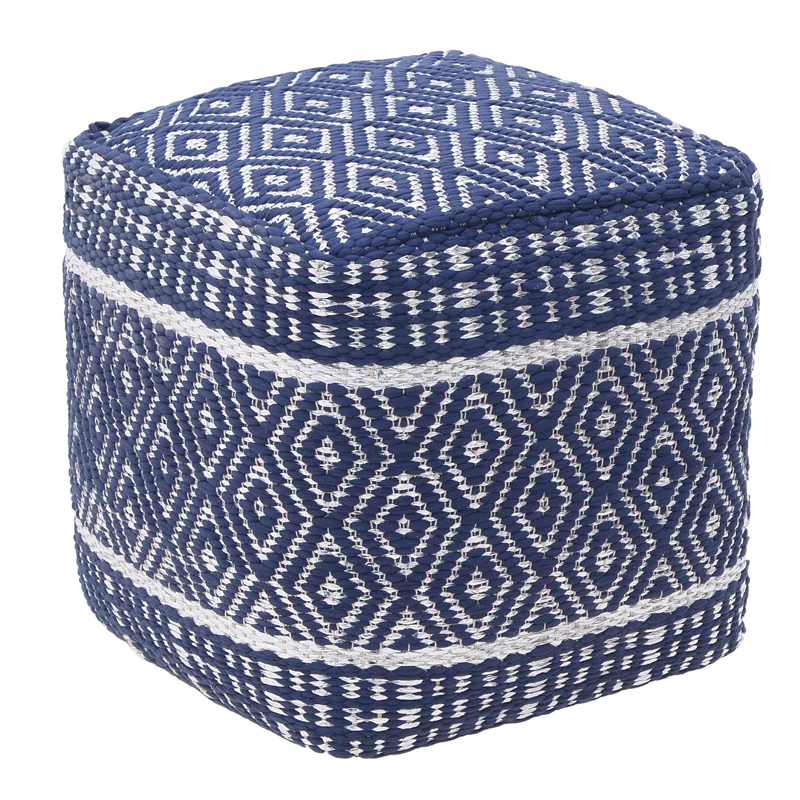 Пуф Rhombuses Kelim Ornament Pouf Синий Белый в Казани | Loft Concept 