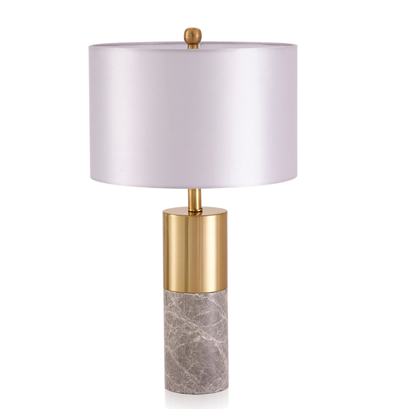 Настольная лампа ZOEY TABLE LAMP Gray base White shade Золотой Белый Серый в Казани | Loft Concept 