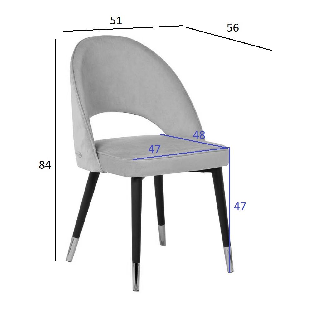 Стул велюровый серо-бежевый Schelde Gray Beige в Казани