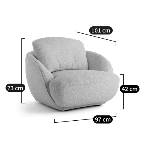 Полукруглое кресло из обивки меланж Halle Melange Armchair в Казани